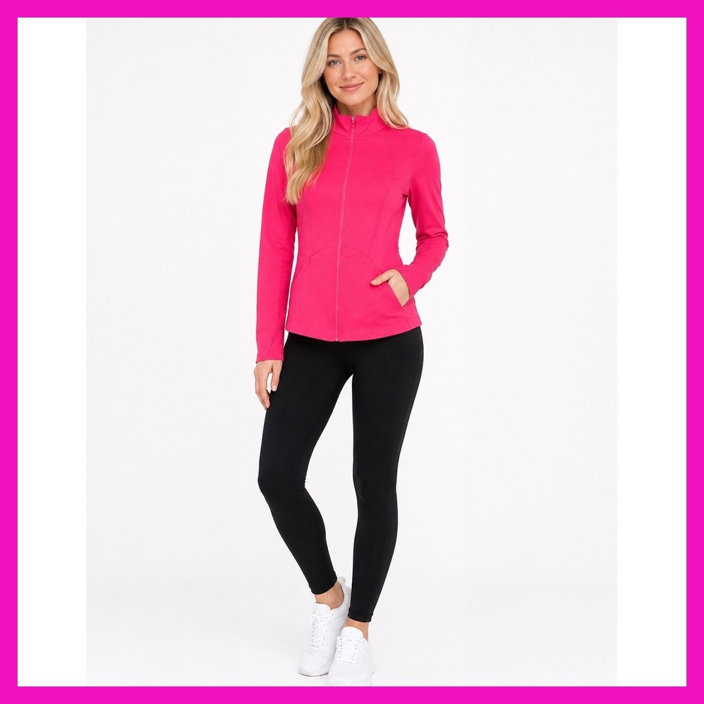Spyder Active Women Hot Pink Full Zip Track Jacket Small Stretch SP8006U - Picture 1 of 10
